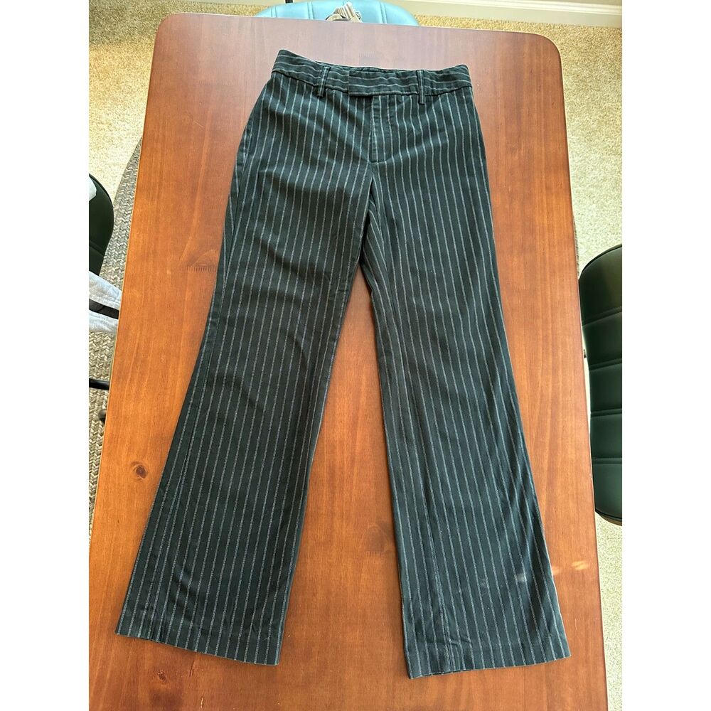 Banana Republic Harrison Black Pinstripe Trousers Size 2R